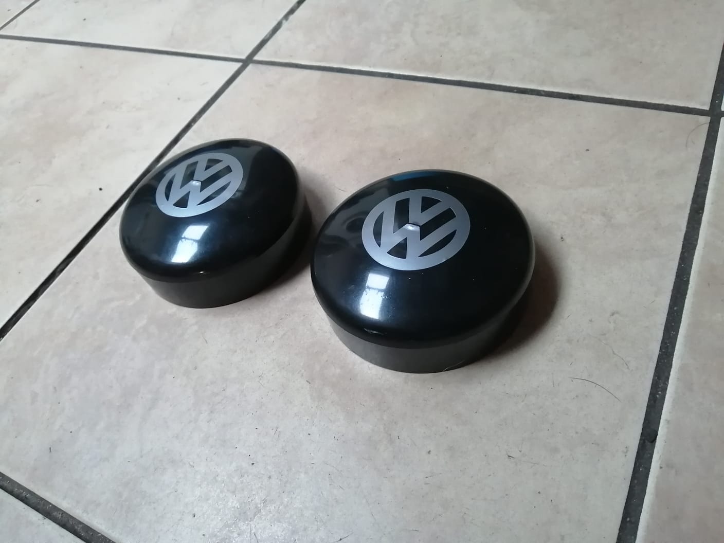 CitiGolf Shock Top Mount Covers in black for models from 1983 to 2009, designed to fit the front shock absorbers.