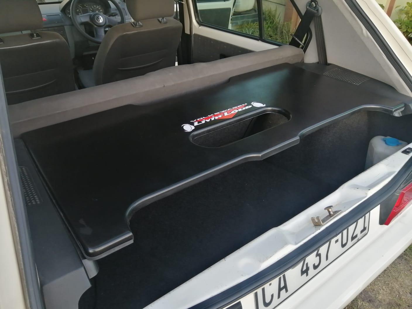 CitiGolf Custom Backboard from 1983–2009 with CitiGolf ChroniclesSA branding, displayed on a vehicle exterior.